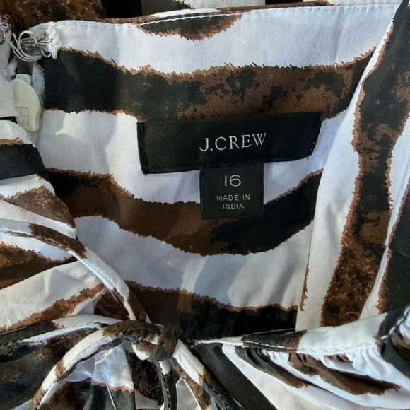 J. Crew Black and Brown 100% cotton Striped Dress - Picture 6 of 7